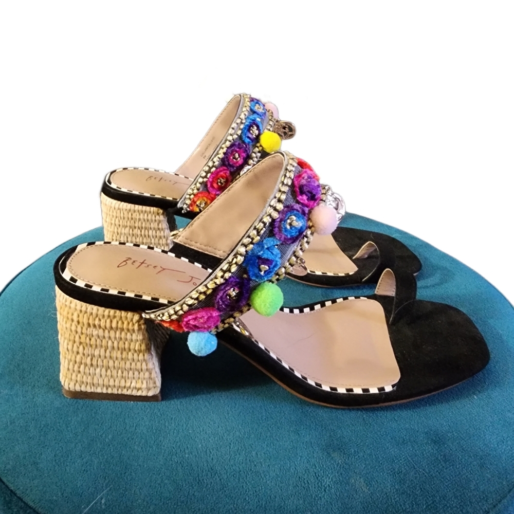Betsey Johnson Callan Raffia Wedge Sandal - Picture 2 of 3